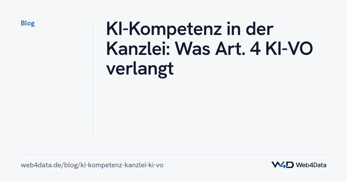 Titelgrafik: KI-Kompetenz in der Kanzlei: Art. 4 KI-VO