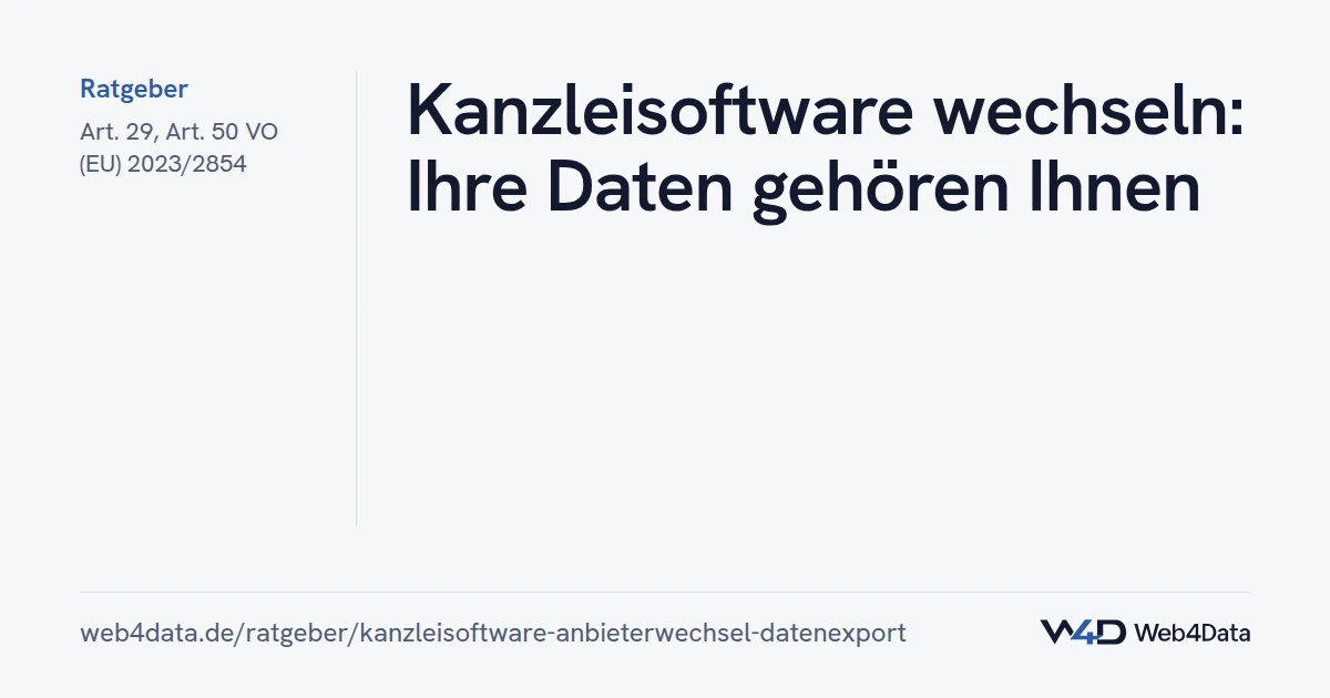 Titelgrafik: Kanzleisoftware wechseln: Ihre Daten gehören Ihnen (Recht)